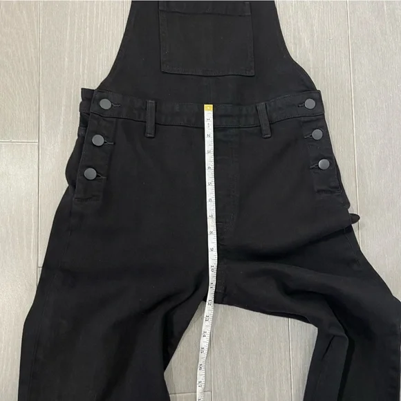 J BRAND JULES OVERALLS JEAN DUNGAREES BLACK BOYFRIEND STRAIGHT LEG RETRO DENIM M - Picture 7 of 16